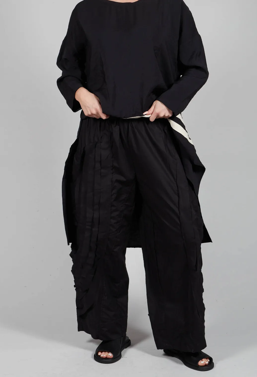 Fold Texture Trousers in Beige