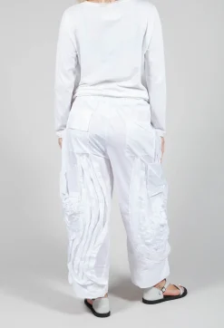 Fold Texture Trousers in White