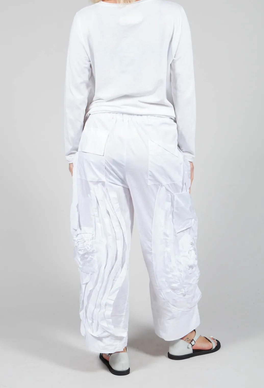 Fold Texture Trousers in White