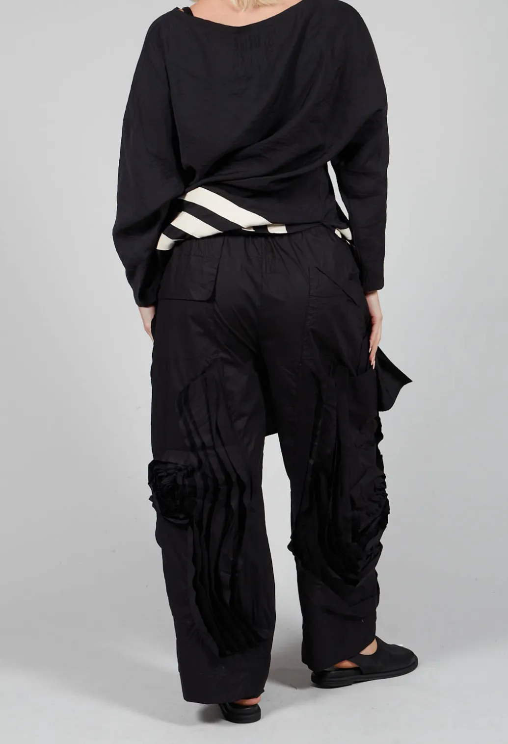Fold Texture Trousers in Beige