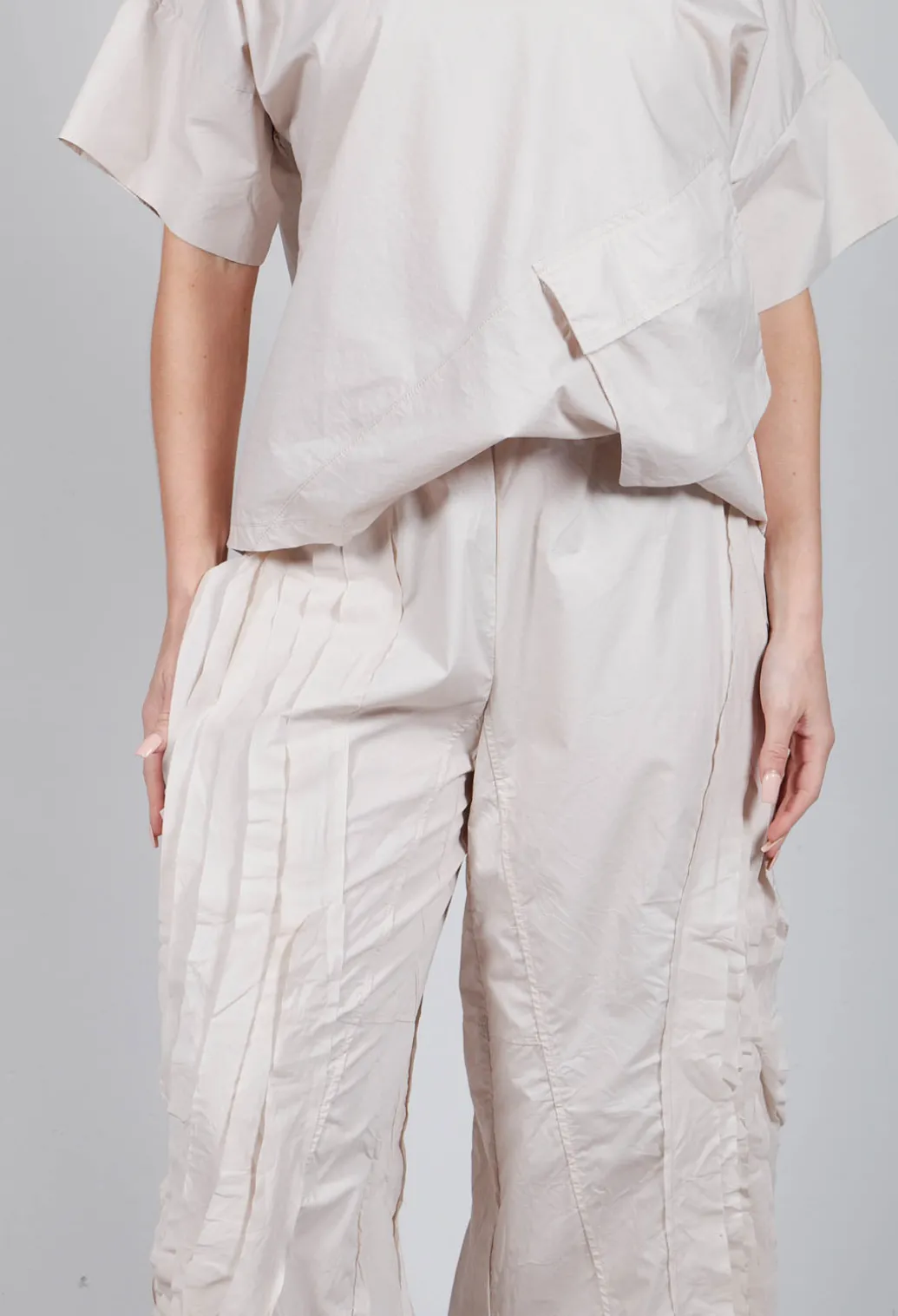 Fold Texture Trousers in Beige