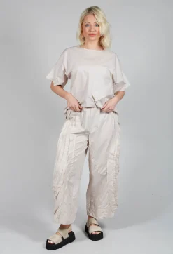 Fold Texture Trousers in Beige