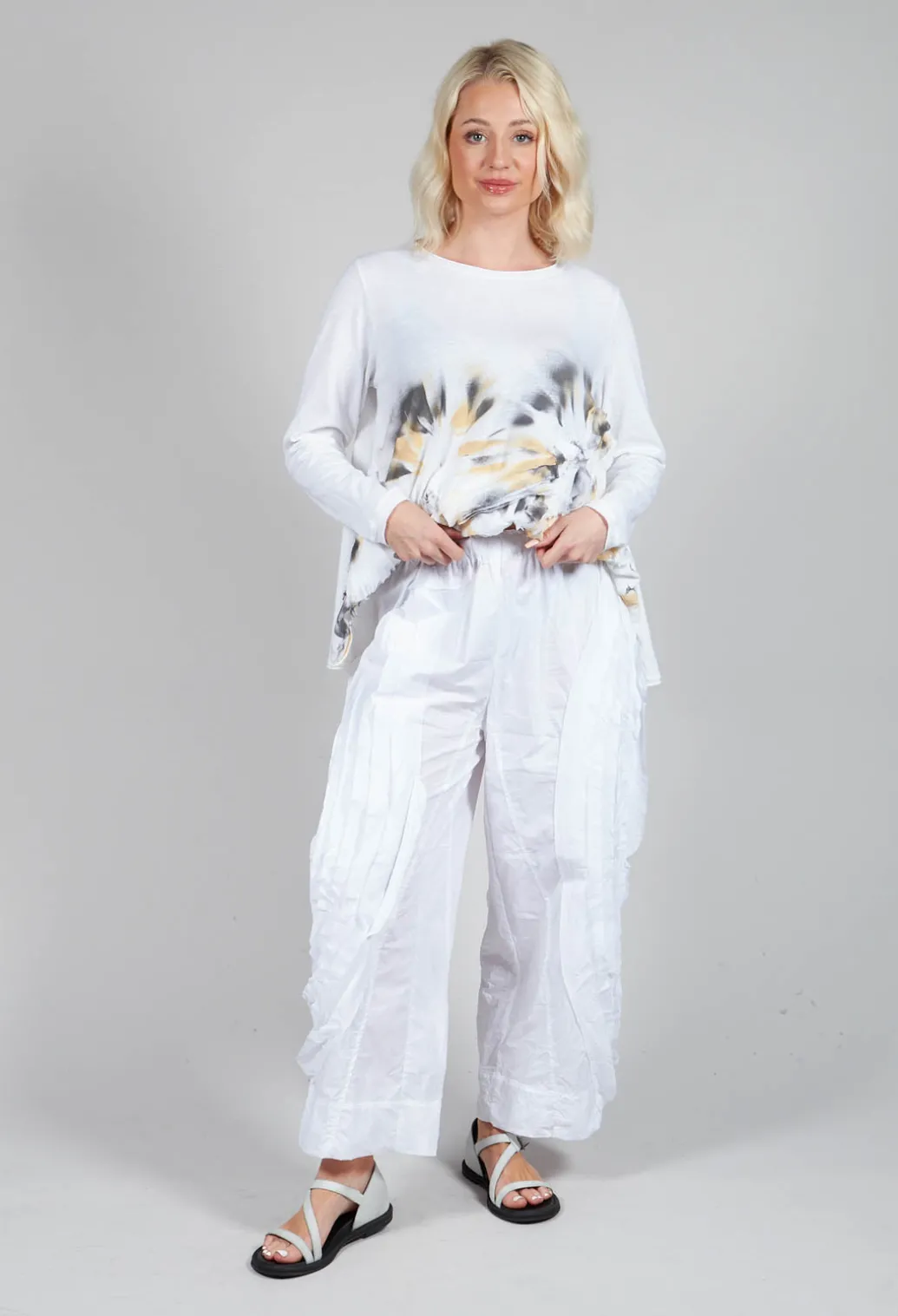Fold Texture Trousers in White