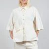 Folded Pocket Shirt in Off White