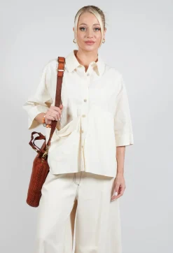 Folded Pocket Shirt in Off White