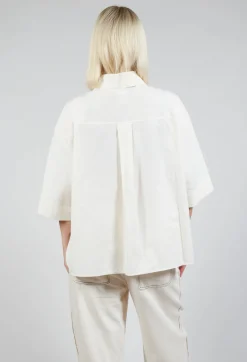 Folded Pocket Shirt in Off White