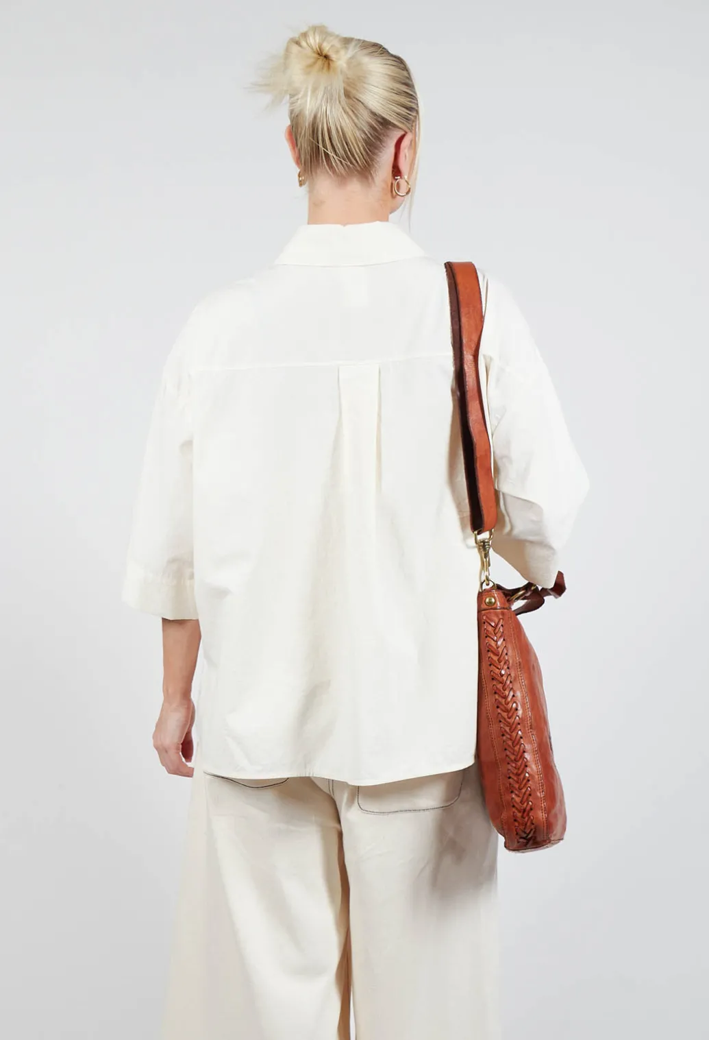 Folded Pocket Shirt in Off White
