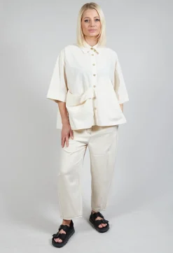 Folded Pocket Shirt in Off White