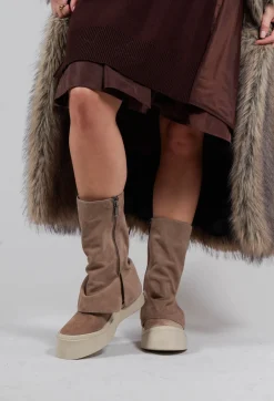 Foldover Boots in London Taupe 2