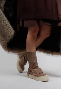 Foldover Boots in London Taupe 2