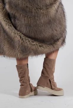 Foldover Boots in London Taupe 2