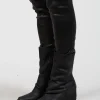 Foldover Heel Boot in Gasoline Nero