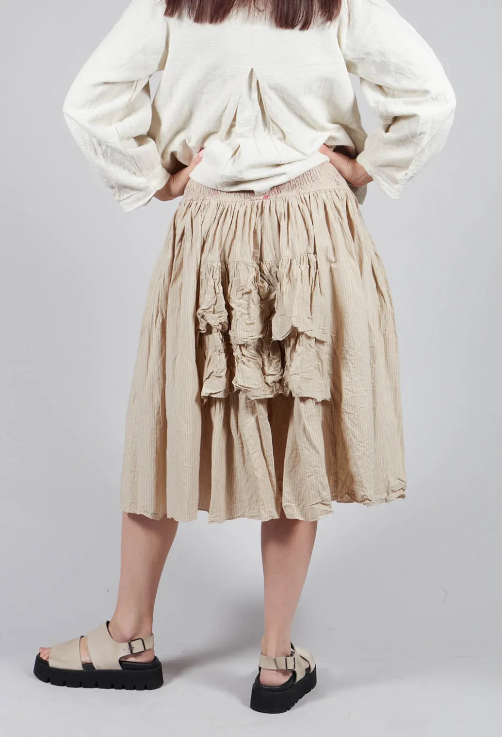 Framboise Skirt in Striped Linen