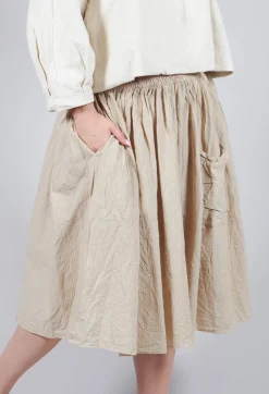 Framboise Skirt in Striped Linen