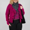 Frill Knit Cardigan in Magenta
