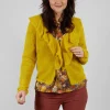 Frill Knit Cardigan in Yellow