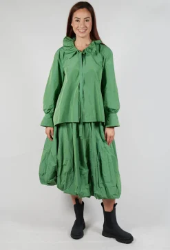 Frill Neck Blouse in Apple Green