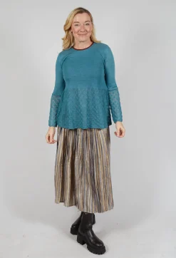 Frill Top Key Jumper in Celeste