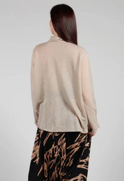 Front Crop Shirt in Beige