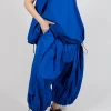 Front Pleat Balloon Trousers with Toggle Cuffs in Royal