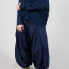 Front Pleat Balloon Trousers with Toggle Cuffs in Ink