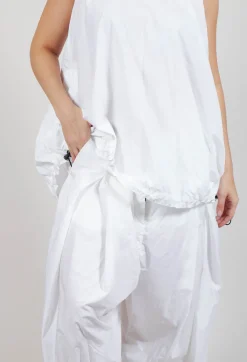 Front Pleat Balloon Trousers with Toggle Cuffs in Semi Bleach