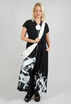 Front Zipper Jumpsuit in Black White