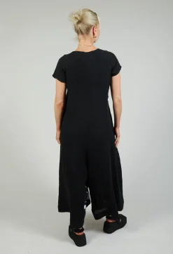 Front Zipper Jumpsuit in Black White