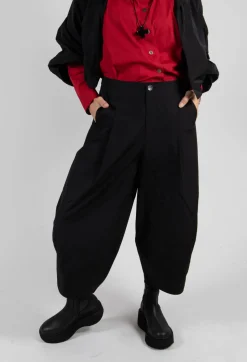 Fukkura Poplin Pants in Black