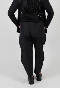 Fukkura Poplin Pants with Tie-Strings in Black