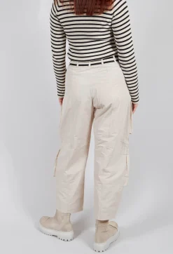 Fukkura Poplin Pants with Tie-Strings in Beige