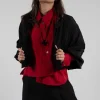 Fukkura Poplin Short Jacket in Black