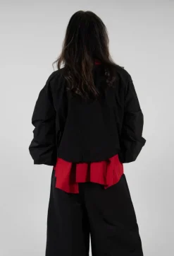 Fukkura Poplin Short Jacket in Black