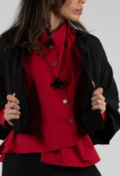 Fukkura Poplin Short Jacket in Black