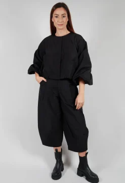 Fukkura Poplin Short Jacket in Black