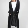 Full Length Cardigan with Tie Waist in Black