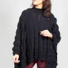 Funnel Neck Poncho in Black