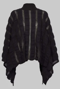 Funnel Neck Poncho in Black