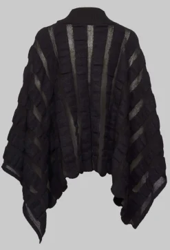 Funnel Neck Poncho in Black