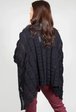 Funnel Neck Poncho in Black