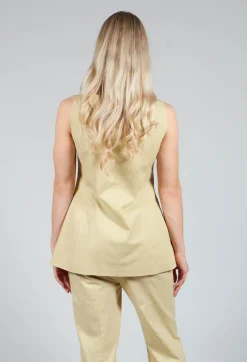 Gabardine Waistcoat in Pear Sorbet