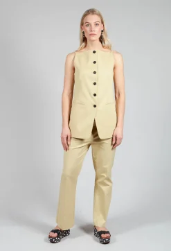 Gabardine Waistcoat in Pear Sorbet