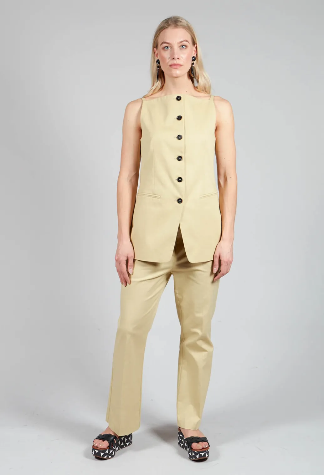 Gabardine Waistcoat in Pear Sorbet