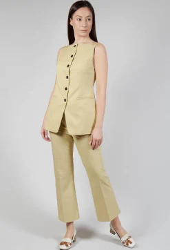 Gabardine Waistcoat in Pear Sorbet