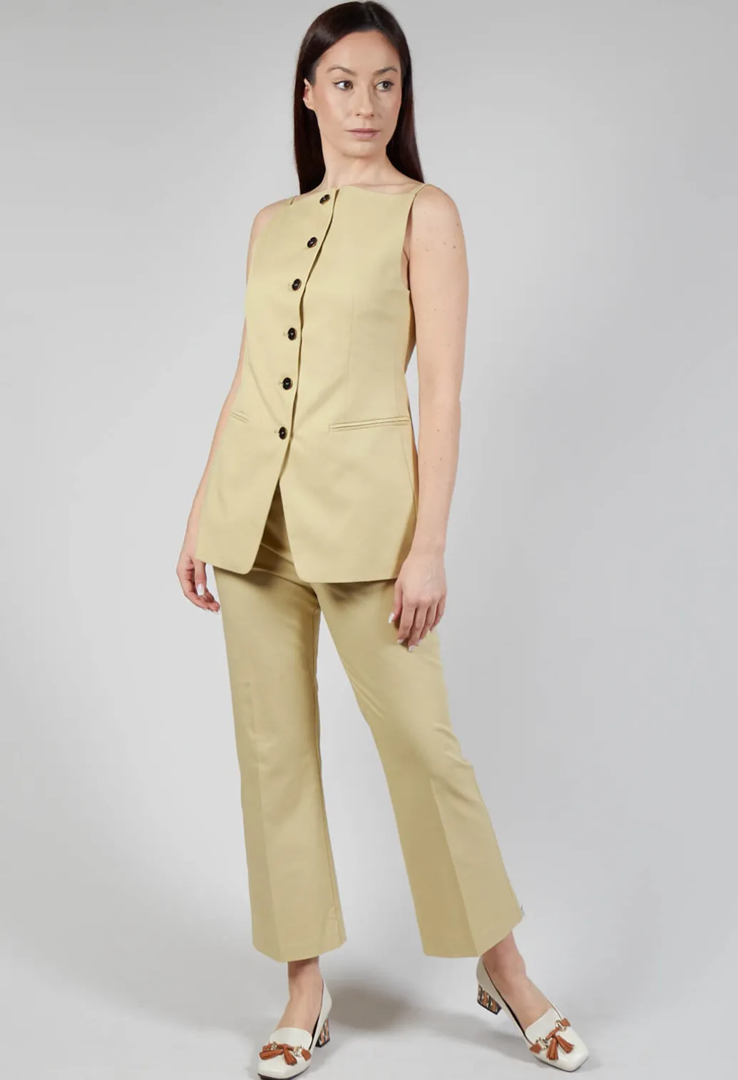 Gabardine Waistcoat in Pear Sorbet