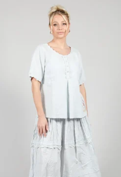 Gabriella Blouse in Ice Blue