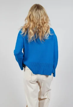 Garment Dyed Wool Sweater in Bright Cobalt