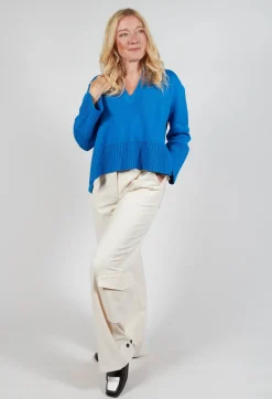 Garment Dyed Wool Sweater in Bright Cobalt