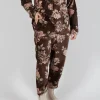 Gaston Trousers in Velour Fleur Chocolat