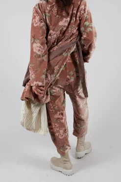 Gaston Trousers in Velour Fleur Rose